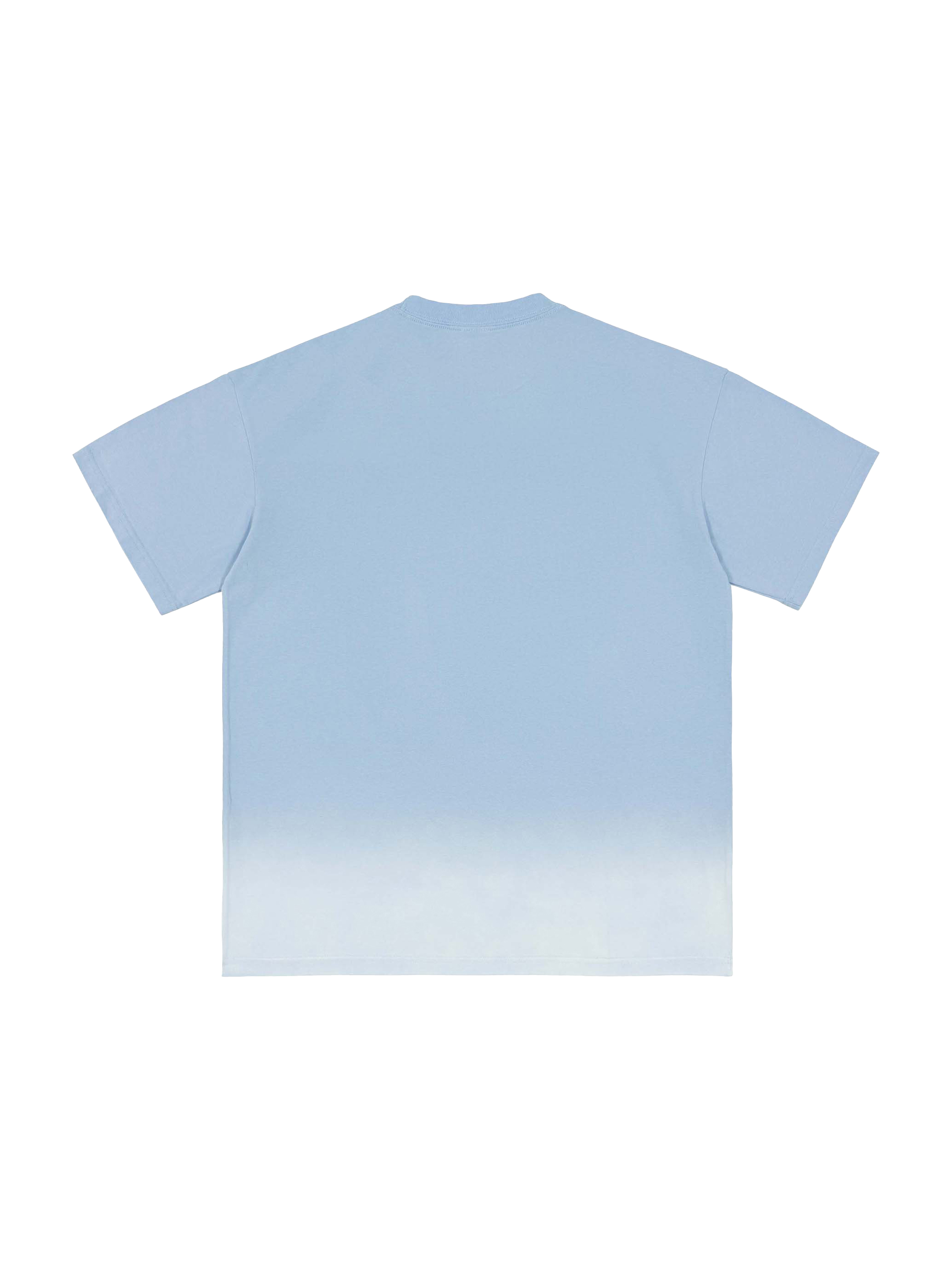 White Gradient on Blue Vintage Washed T-Shirt - 250 GSM